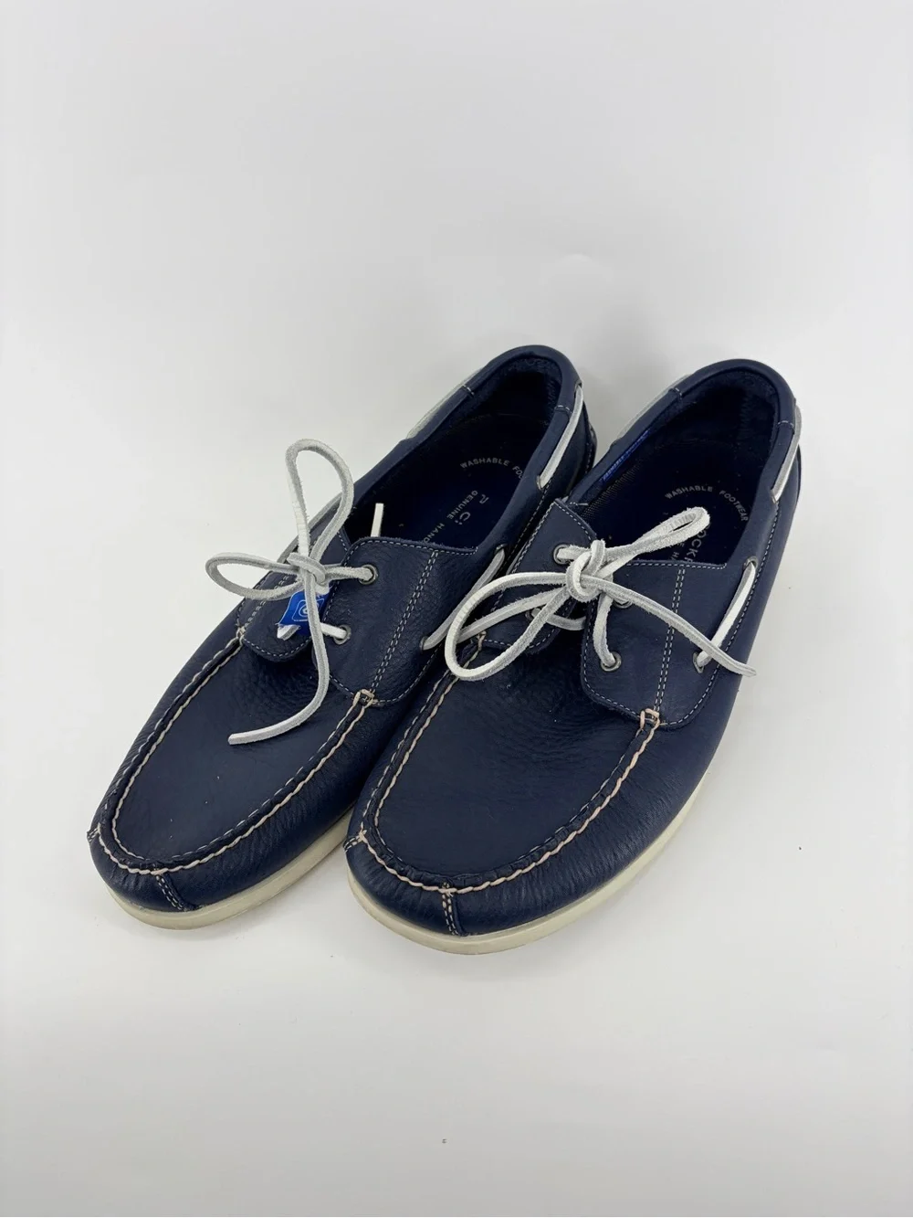Rockport Men’s Leather Boat Shoes Dock Siders Navy Blue Sz 12M